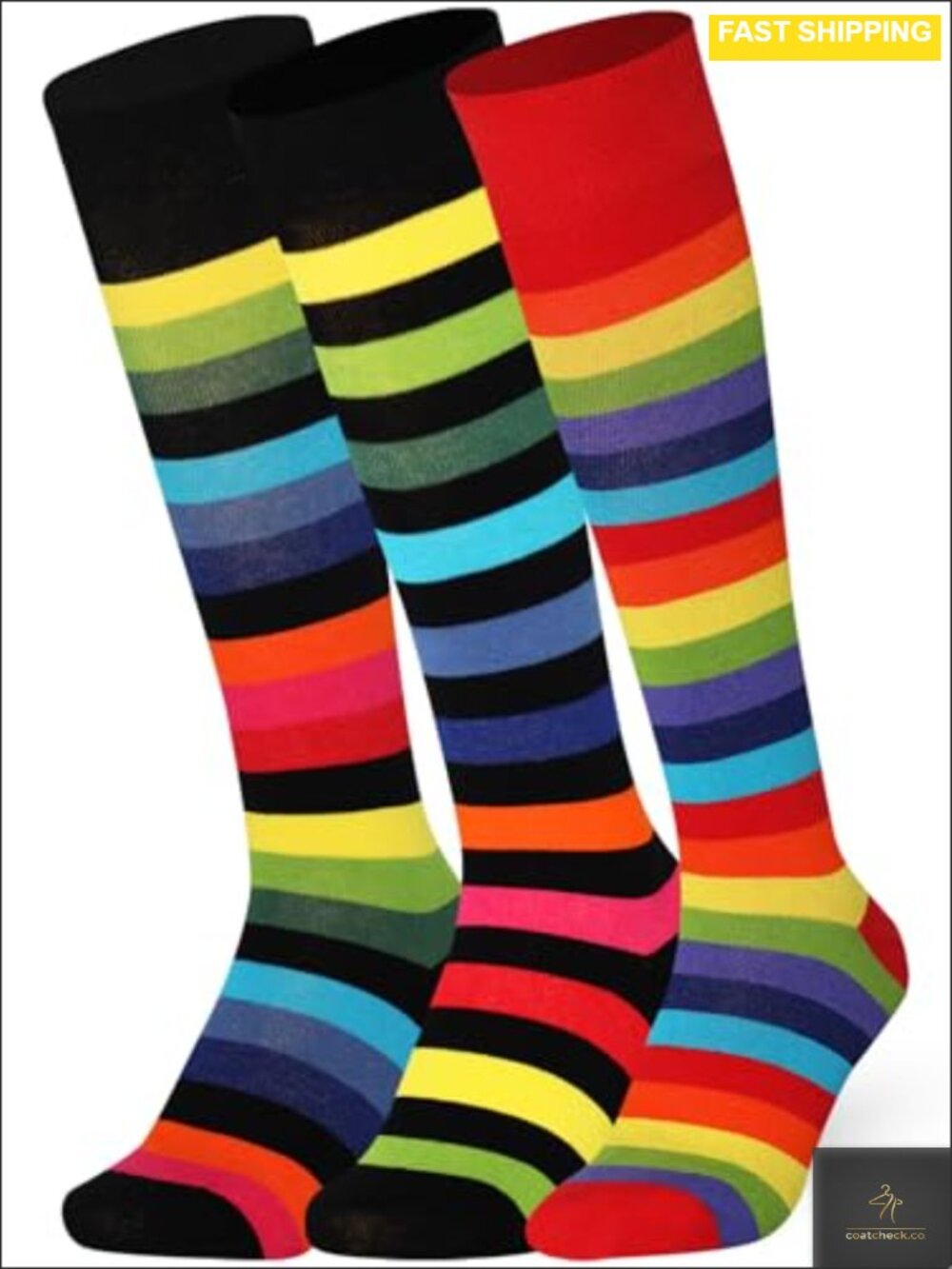 Extra Fine Combed Cotton Knee High Socks Seamless Toe Non-Slip